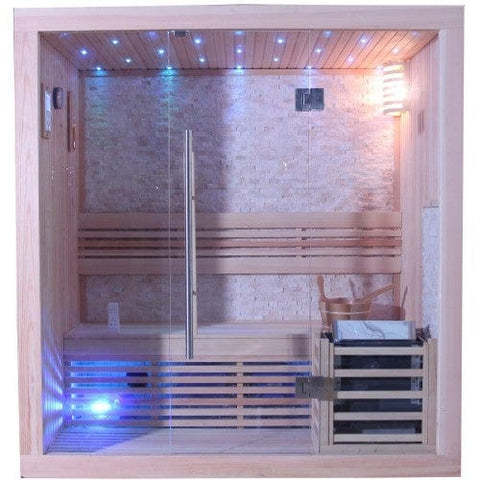 Image of SunRay Sauna 3 Person Luxury Traditional Sauna - Westlake 300LX