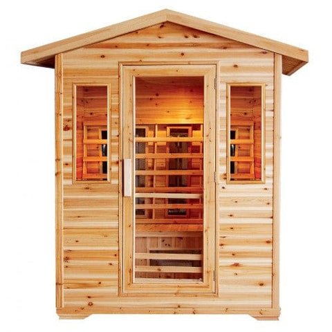 Image of SunRay Sauna 4 Person Outdoor Sauna w/Ceramic Heaters - HL400D Cayenne