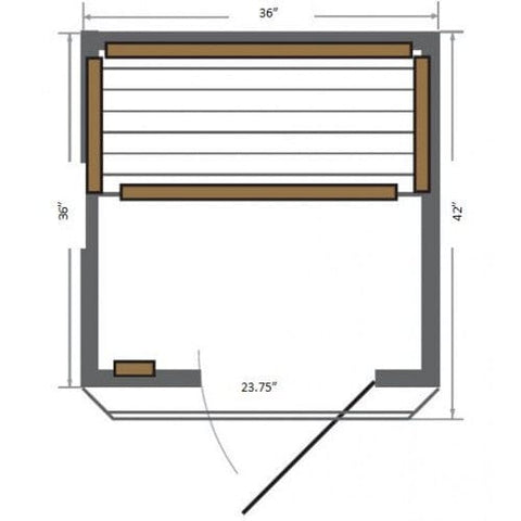 Image of SunRay Sauna 1 Person Cedar Sauna w/Carbon Heaters - HL100K Sedona