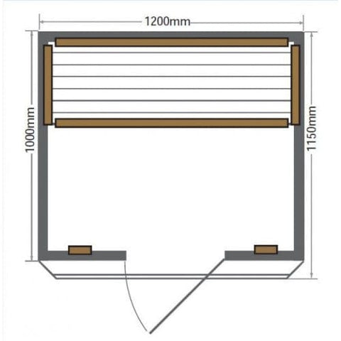 Image of SunRay Sauna 2 Person Hemlock Sauna w/Ceramic Heaters - HL200C Evansport