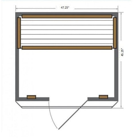 Image of SunRay Sauna 2 Person Cedar Sauna w/Carbon Heaters/Vertical Heater Panels - HL200K1 Cordova