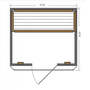 SunRay Sauna 2 Person Cedar Sauna w/Carbon Heaters/Vertical Heater Panels - HL200K1 Cordova