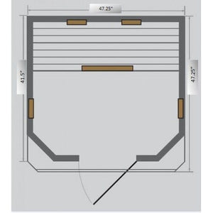 SunRay Sauna 2 Person Hemlock Sauna w/Ceramic Heaters - HL200W Heathrow