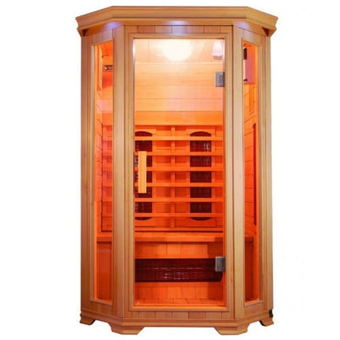 Image of SunRay Sauna 2 Person Hemlock Sauna w/Ceramic Heaters - HL200W Heathrow