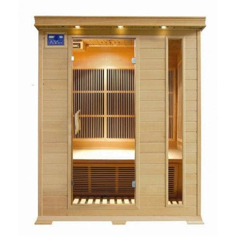 Image of SunRay Sauna 3 Person Hemlock Sauna w/Carbon Heaters - HL300C Aspen