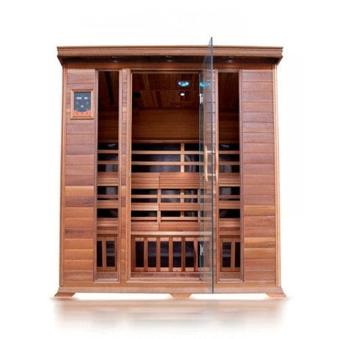 Image of SunRay Sauna 4 Person Cedar Sauna w/Carbon Heaters - HL400K Sequioa